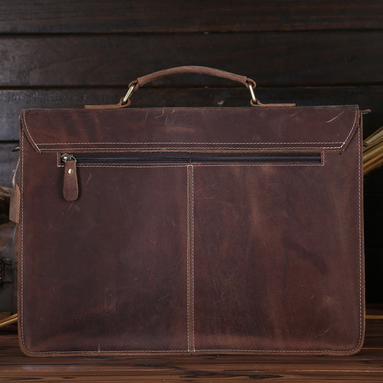 Crazy Horse Leather Handbag Shoulder Messenger Bag
