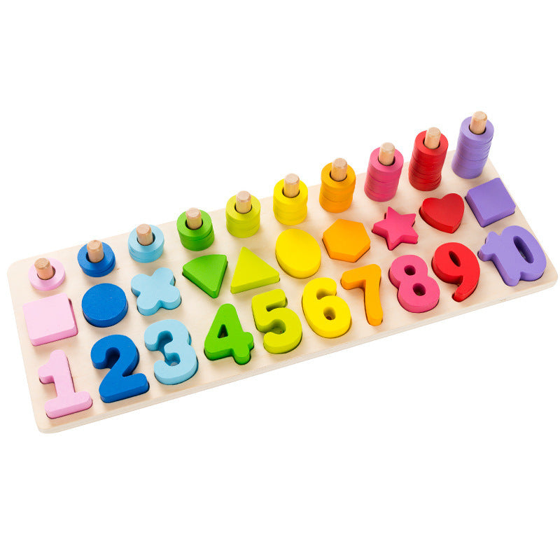 Number shape puzzle matching board