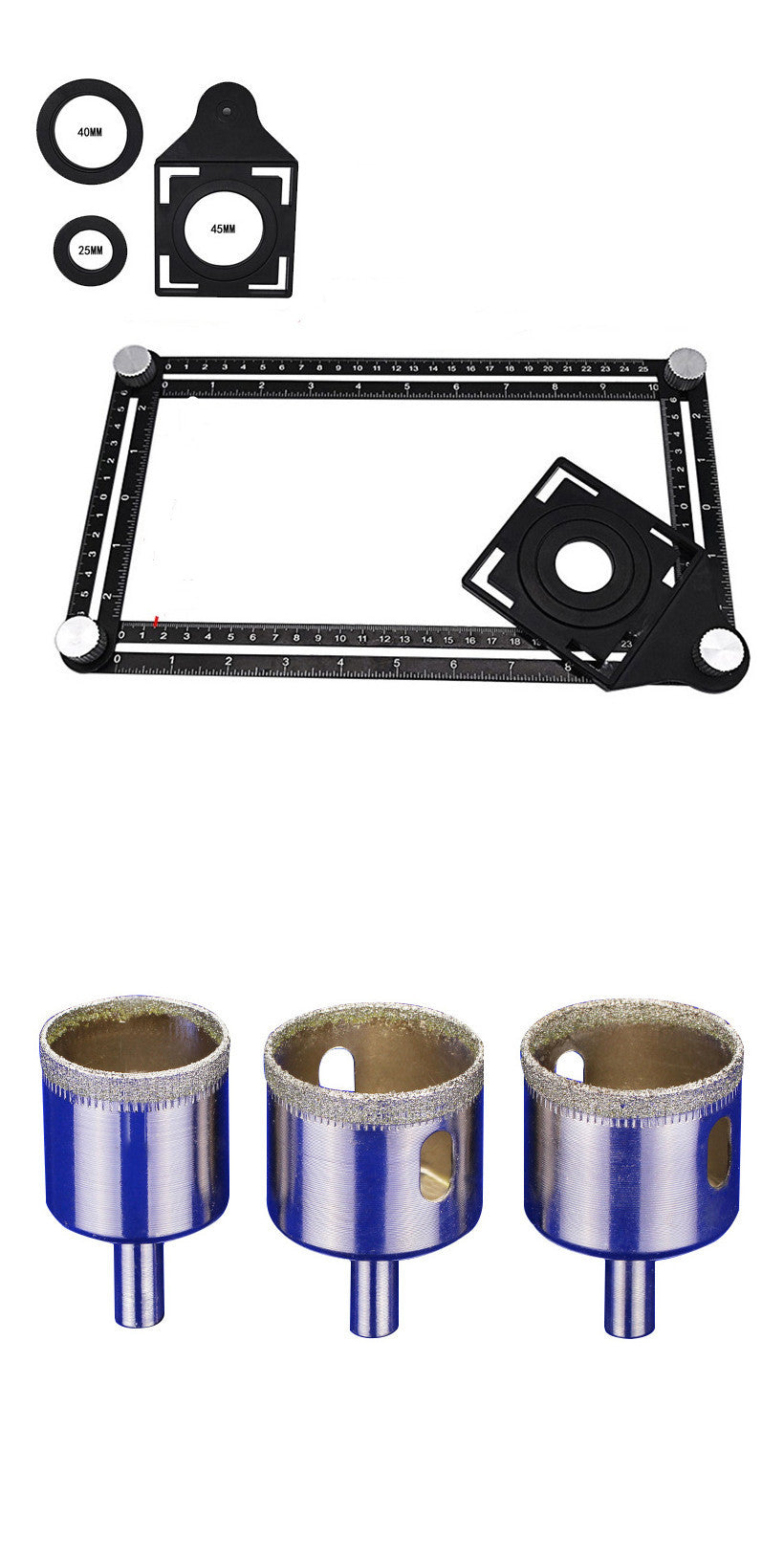 Ceramic tile opening locator