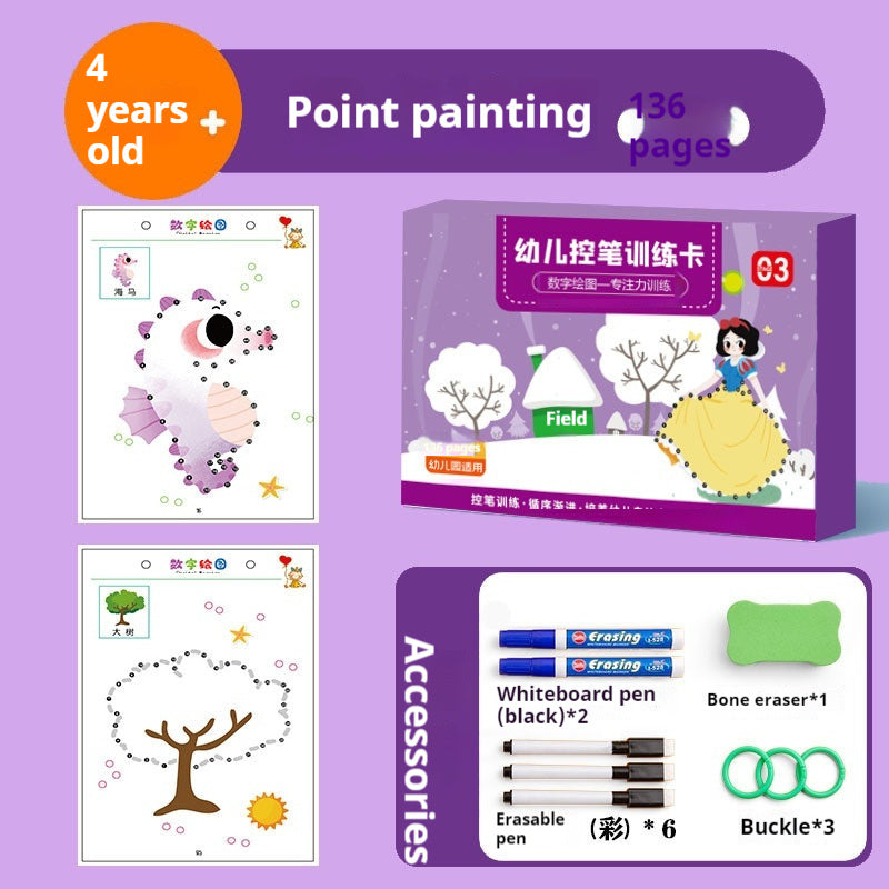 Pen Control Training Book Kindergarten Erasable Children Early Education Pen Wielding Practice Card Toy