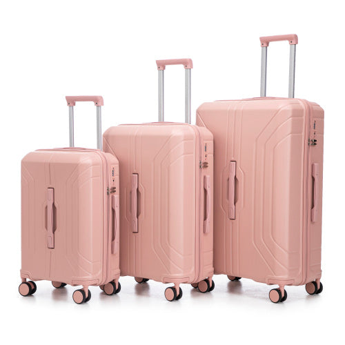 20 24 28 3 Pcs Set In ABS Spinner Wheel Luggage, Carry On Suitcase, Matching Color, TSA Combination Lock