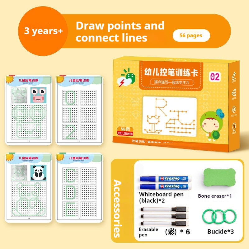 Pen Control Training Book Kindergarten Erasable Children Early Education Pen Wielding Practice Card Toy