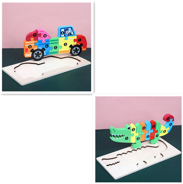 Wooden three-dimensional puzzle