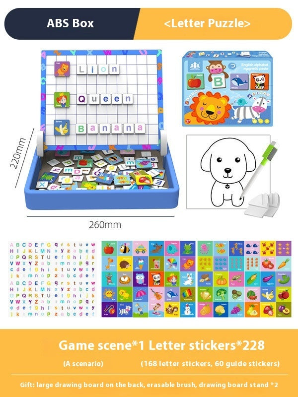 Magnetic Puzzle Children's Puzzle Magnetic Stickers Toys Wooden