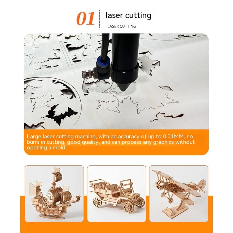 Earth Instrument Puzzle Wooden Assembly Model Handmade Educational Toys World Map Laser Processing