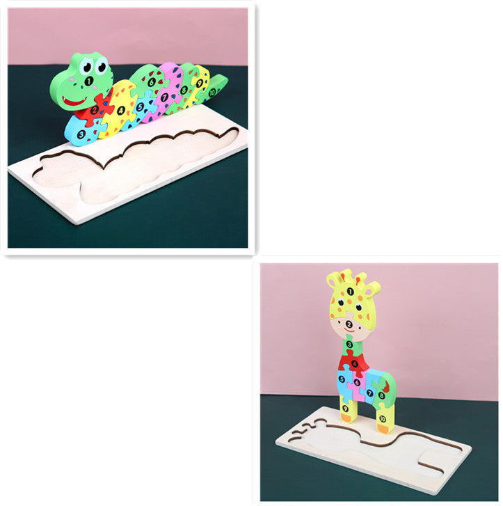 Wooden three-dimensional puzzle
