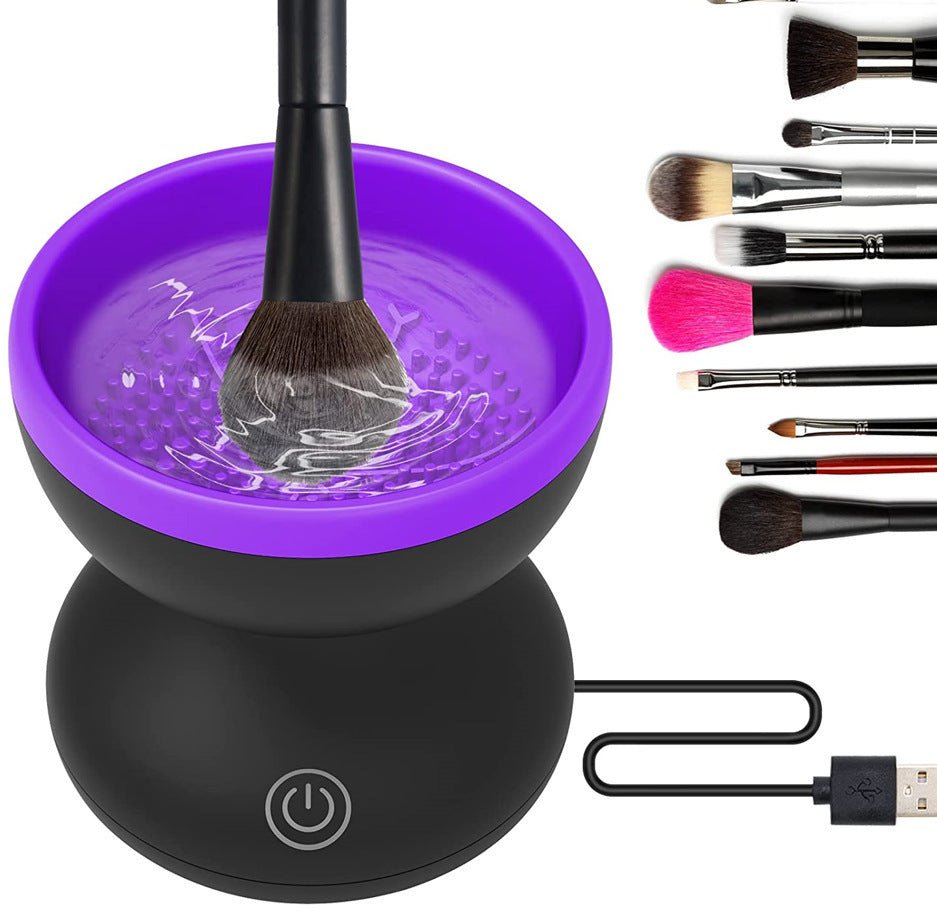 Electric Makeup Brush Cleaner Machine Portable Automatic USB Cosmetic Brush Cleaner Tools For All Size Beauty Makeup Brushes Set - sidwish