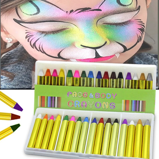 Portable Natural Makeup Facial Body Painting 16 PCs Boxed Multi-color Crayon