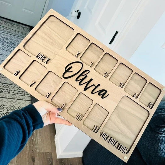Simple DIY Wooden Academic Year Photo Frame