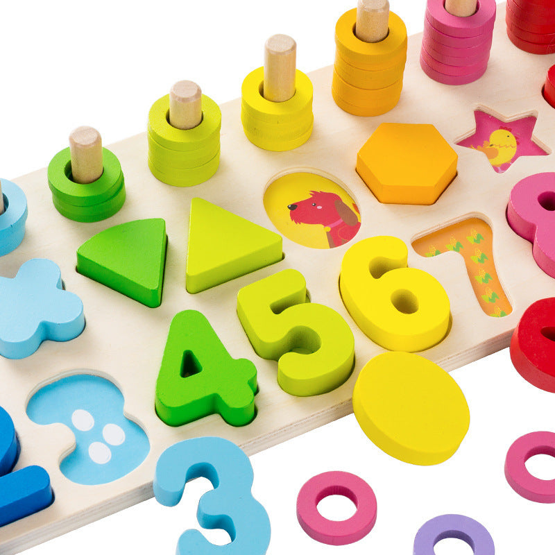 Number shape puzzle matching board