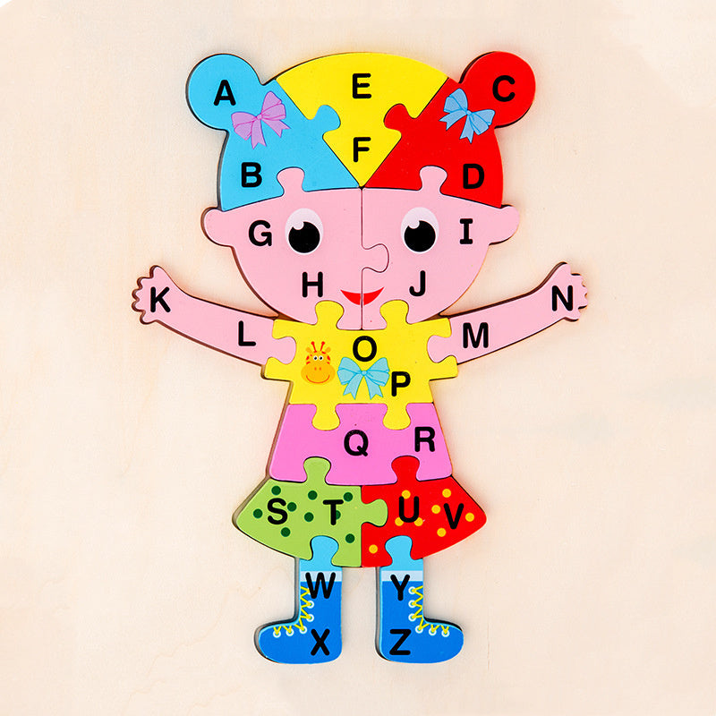 Children's Wooden Animal Three-Dimensional Puzzle
