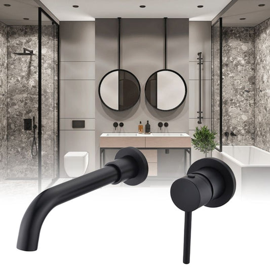 Concealed Basin Faucet Black Frosted Recessed Faucet - Sidwish