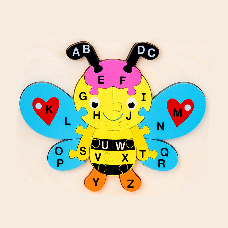 Children's Wooden Animal Three-Dimensional Puzzle