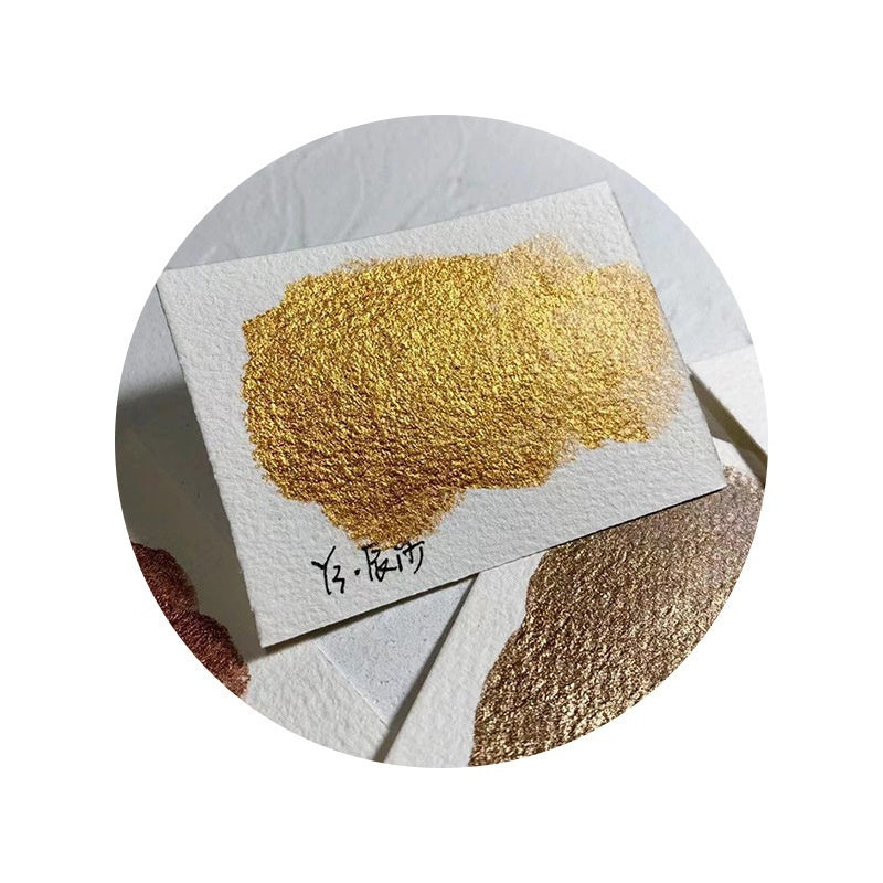 Watercolor Traditional Chinese Painting Fine Brush Calligraphy Wrapped Flower Nail Art Solid Gold Powder