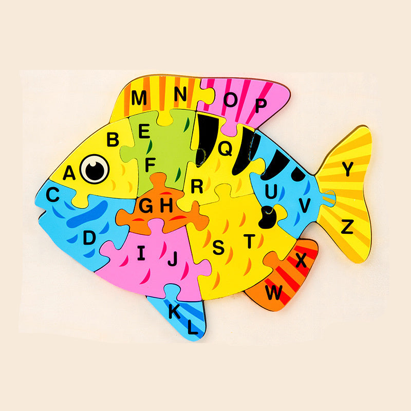 Children's Wooden Animal Three-Dimensional Puzzle