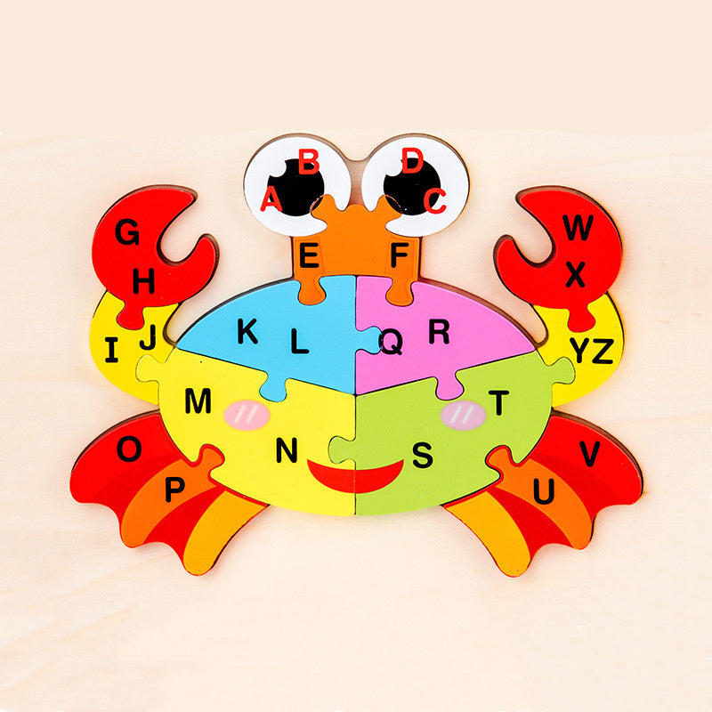 Children's Wooden Animal Three-Dimensional Puzzle