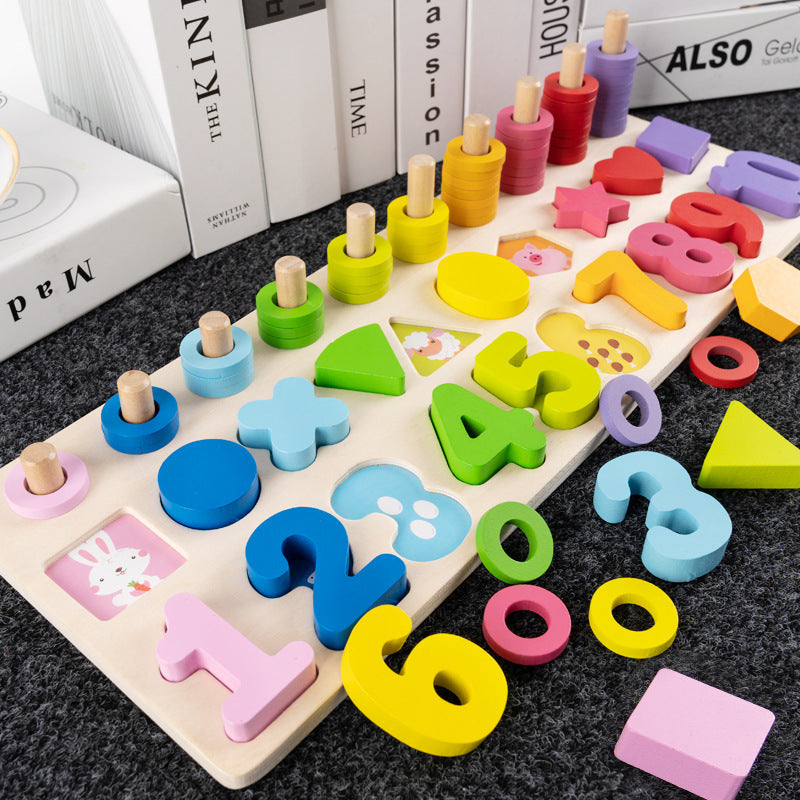 Number shape puzzle matching board