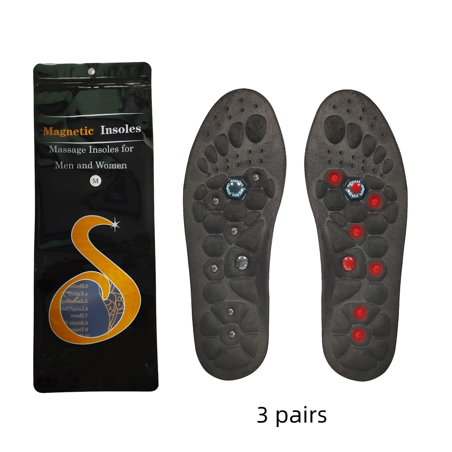 Medical Magnetic Insole Therapy Sports Massage Foot Weight Loss Slimming Acupressure Anti-fatigue Shoe Pads