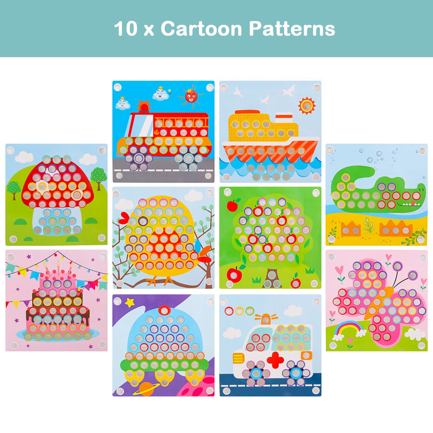 Wooden children's puzzle with beads