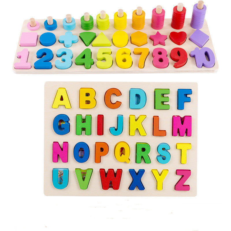 Number shape puzzle matching board