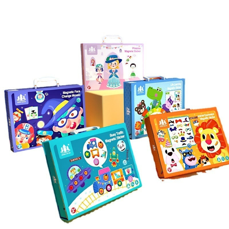 Magnetic Puzzle Children's Puzzle Magnetic Stickers Toys Wooden