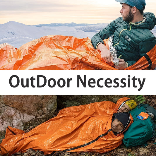 Portable Lightweight Emergency Sleeping Bag, Blanket, Tent - Thermal Bivy Sack For Camping, Hiking, And Outdoor Activities - Windproof And Waterproof Blanket For Survival - Sidwish