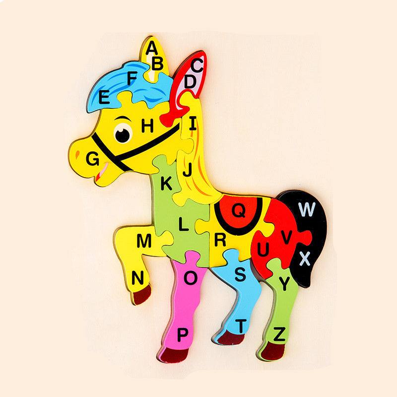 Children's Wooden Animal Three-Dimensional Puzzle