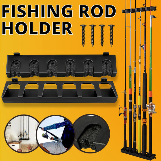 Fishing Rod Rack Vertical Holder Horizontal Wall Mount Boat Pole Stand Storage - Sidwish