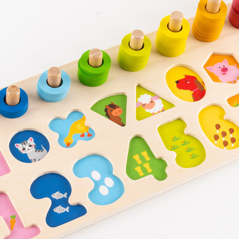 Number shape puzzle matching board