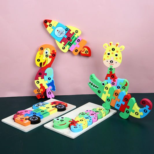 Wooden three-dimensional puzzle