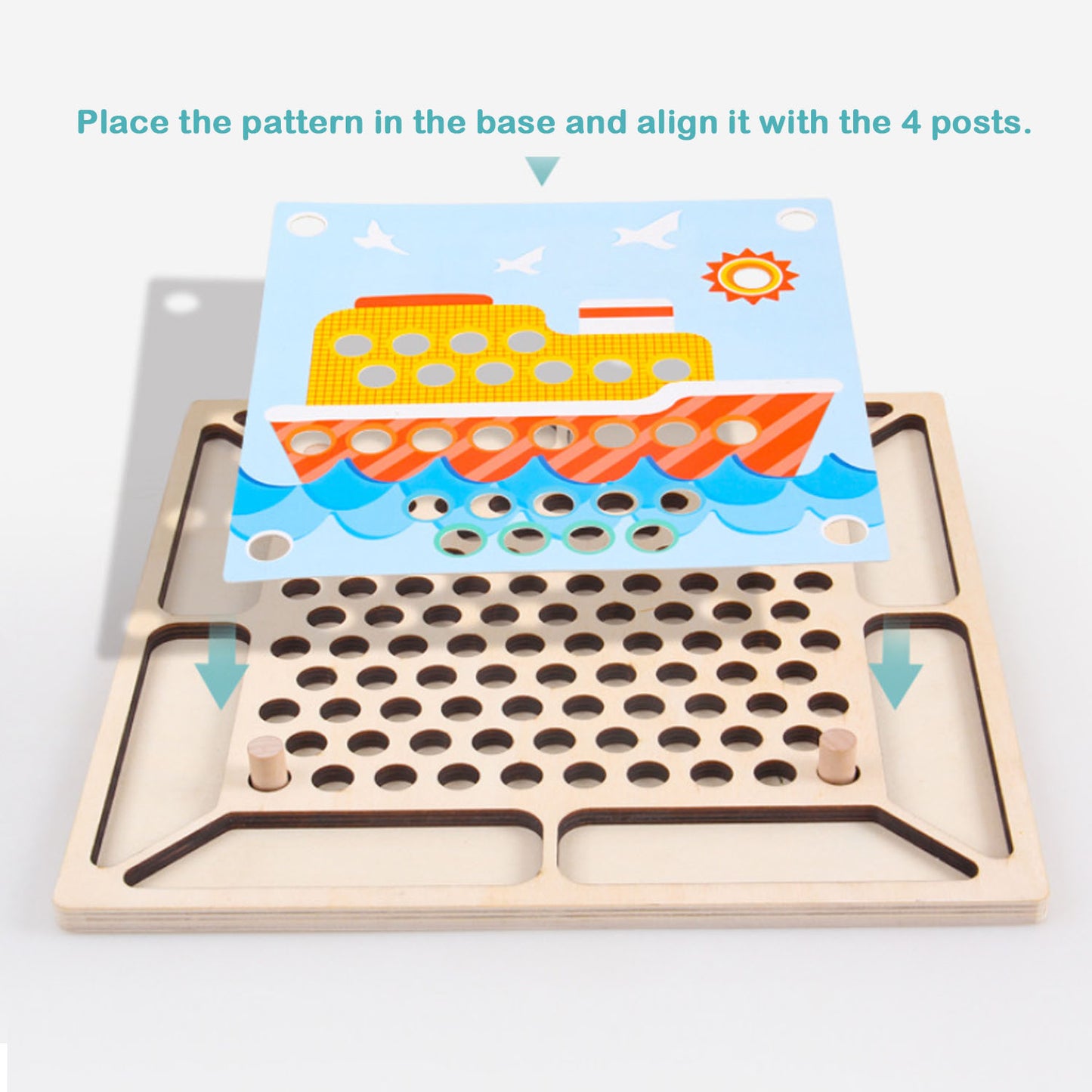 Wooden children's puzzle with beads