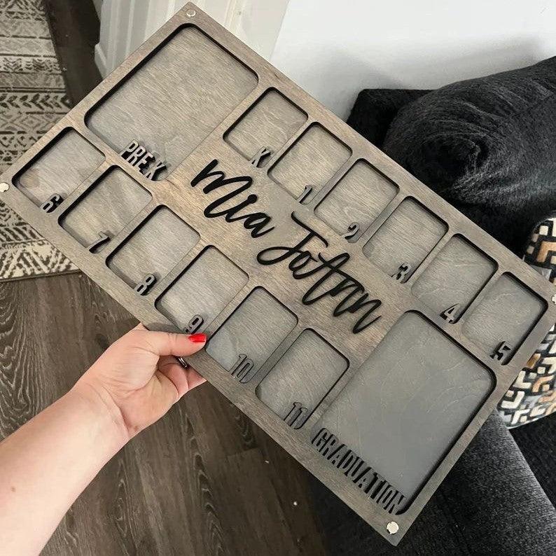 Simple DIY Wooden Academic Year Photo Frame