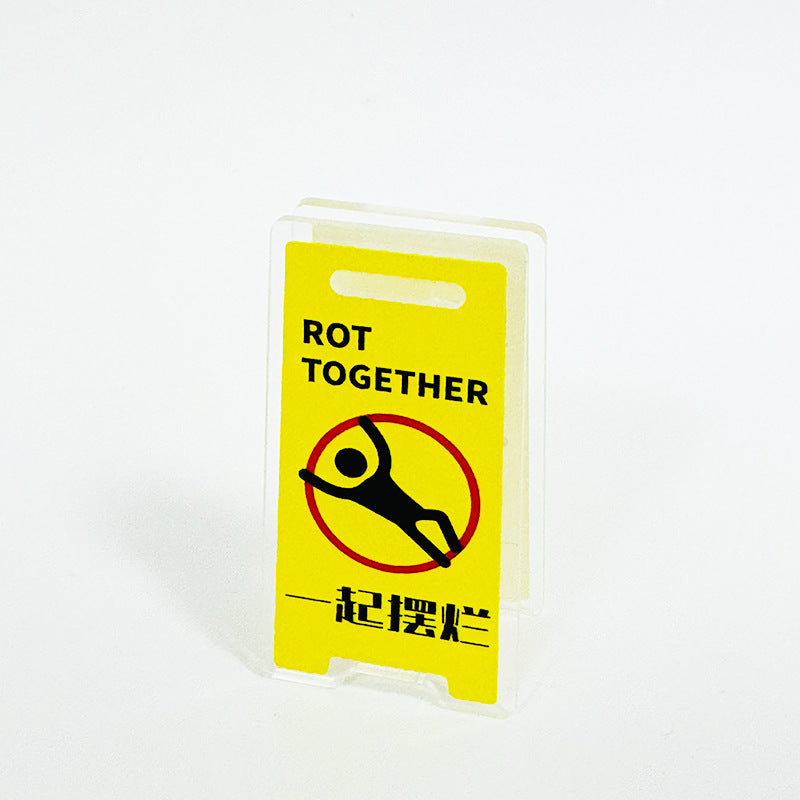 Creative Acrylic Warning Sign Clip Ins Style