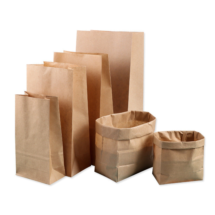 Kraft Paper Square Base Bread Baking Pastry Takeout Bag - Sidwish