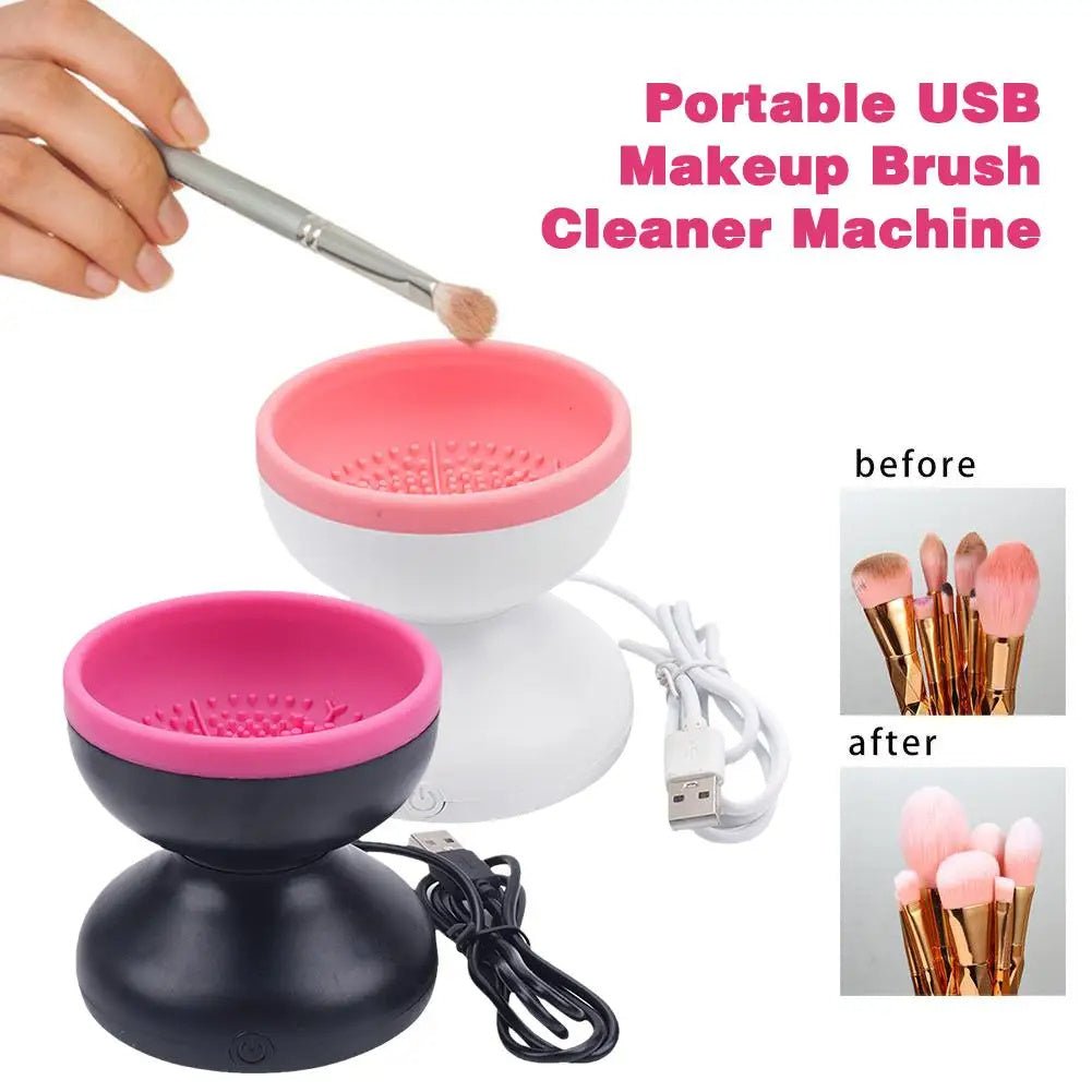 Electric Makeup Brush Cleaner Machine Portable Automatic USB Cosmetic Brush Cleaner Tools For All Size Beauty Makeup Brushes Set - sidwish