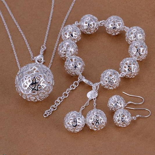 Exquisite Jewelry Silver - plated Three - dimensional Ball Pendant Jewelry - sidwish