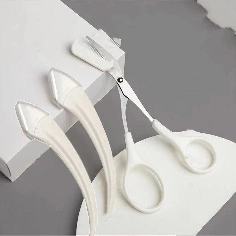 Eyebrow Trimming Knife With Comb Curved Moon Small Beauty Supplies Gadgets - sidwish