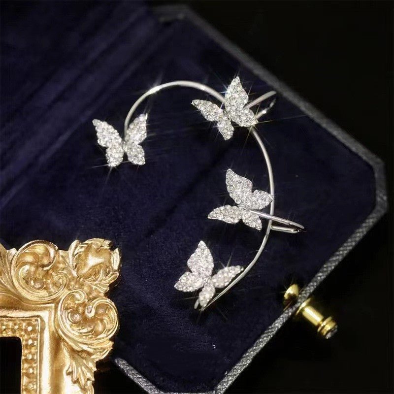 Fashion Earring Butterfly Ear Clip And Ear Hook Jewelry - sidwish