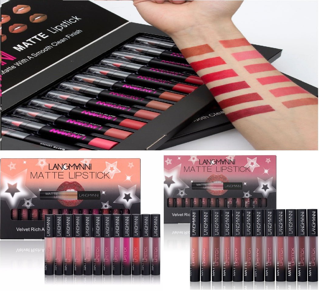 Matte Lipstick Waterproof Long - lasting Velvet Lipstick Set - sidwish