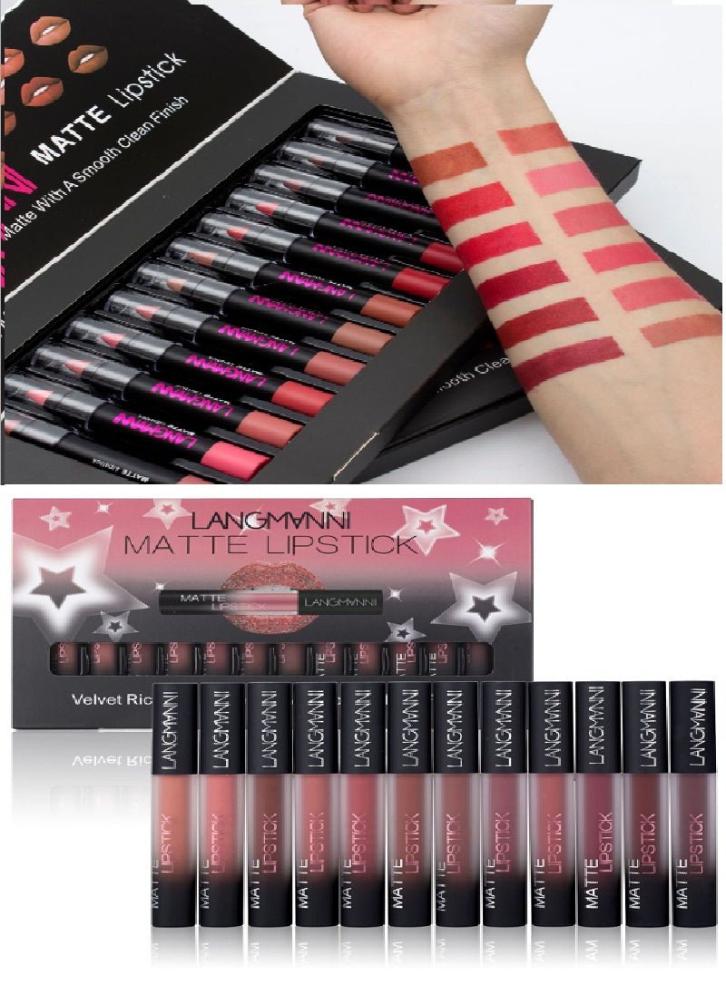 Matte Lipstick Waterproof Long - lasting Velvet Lipstick Set - sidwish