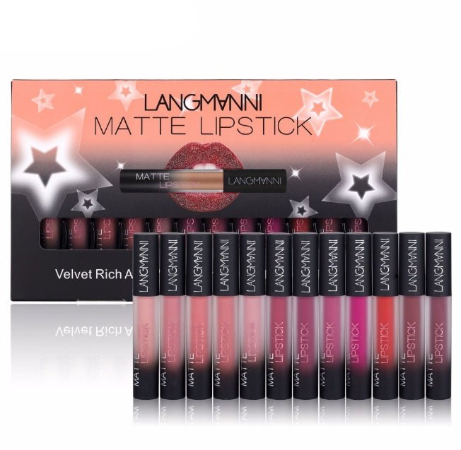 Matte Lipstick Waterproof Long - lasting Velvet Lipstick Set - sidwish