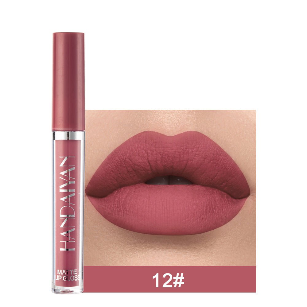 Matte Non - stick Cup Lip Gloss, Non - fading Matte Liquid Lipstick - sidwish