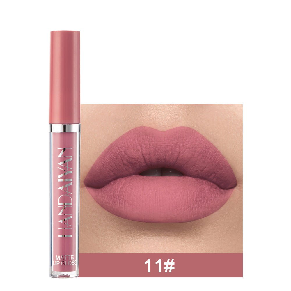 Matte Non - stick Cup Lip Gloss, Non - fading Matte Liquid Lipstick - sidwish