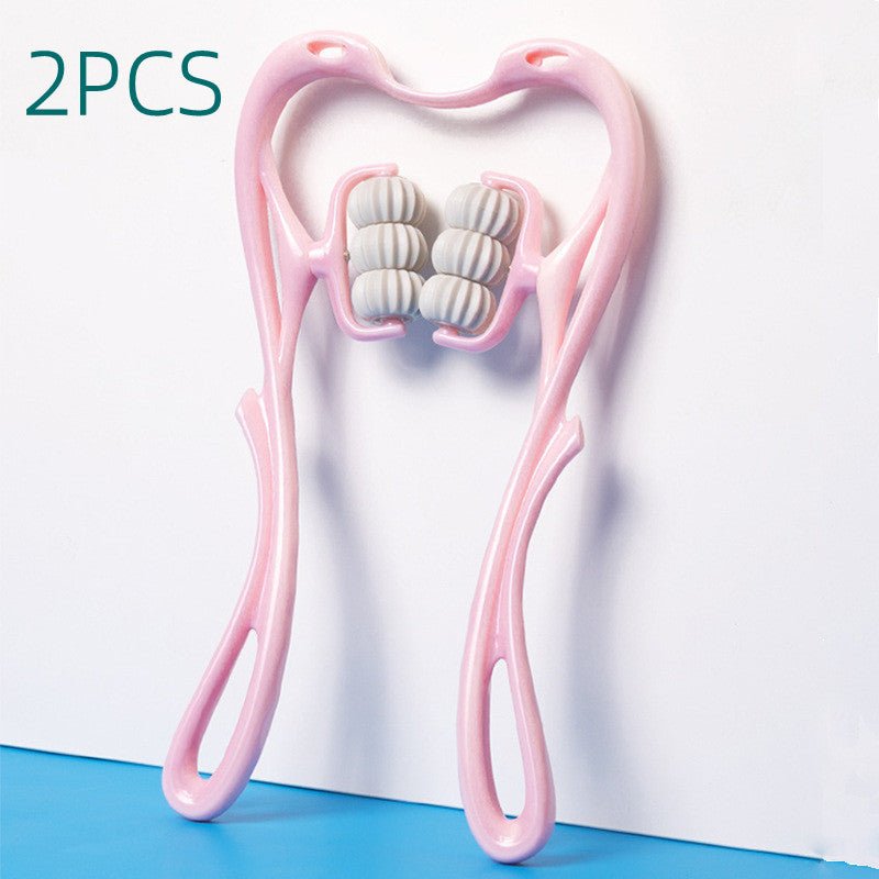 Multifunctional Manual Six - wheel Neck Massager Massage Relieve Roller Massage Tool - sidwish