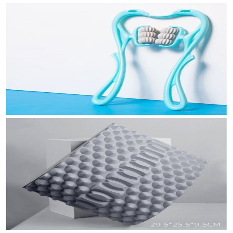 Multifunctional Manual Six - wheel Neck Massager Massage Relieve Roller Massage Tool - sidwish