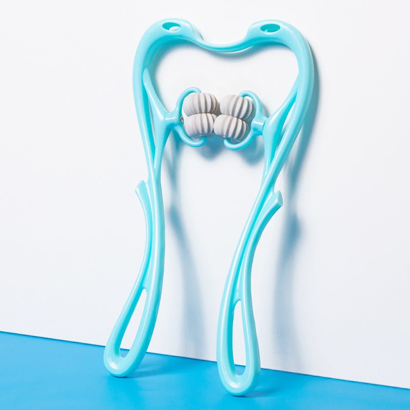 Multifunctional Manual Six - wheel Neck Massager Massage Relieve Roller Massage Tool - sidwish