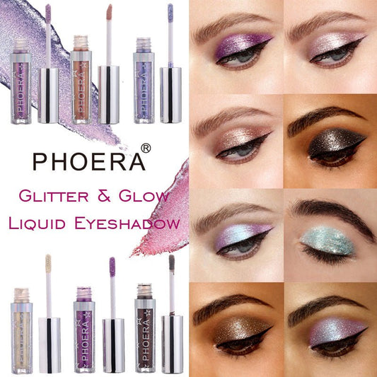 PHOERA Magnificent Metals Glitter and Glow Liquid Eyeshadow 12 Colors - sidwish