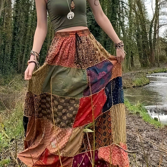 Plus Size Plaid Print Drawstring Skirt - Soft, Stretchy, And Comfortable Elastic Waist Skirt For Spring & Summer - Women's Casual Clothing For Curvy Figures, Easy To Wear And Style - sidwish