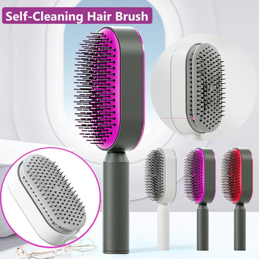 Self Cleaning Hair Brush For Women One - key Cleaning Hair Loss Airbag Massage Scalp Comb Anti - Static Hairbrush - sidwish