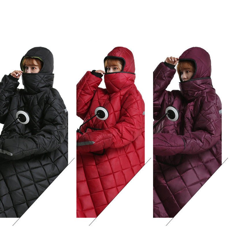 Waterproof Padded And Warm Windbreaker With Handle - sidwish